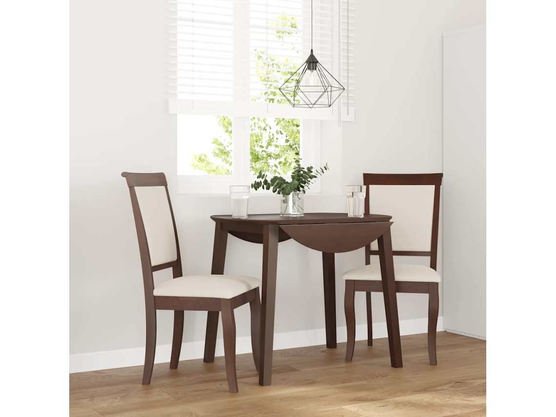 Vidaxl Cadeiras De Jantar Com Almofadões 2 Pcs Madeira Maciça Castanho