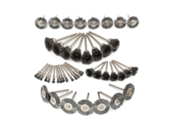 Conjunto de Roda de Escova de Fio de Aço Inoxidável 45 Peças Haste de 1/8 '' Roda de Escova de 10/15/25Mm de Diâmetro para Polimento e Mo