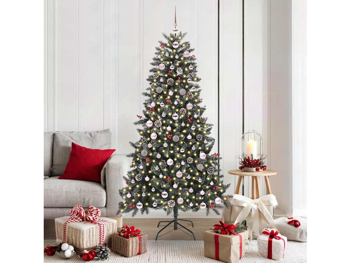 Vidaxl Árvore De Natal Artificial Verde 180 Cm Pvc, Plástico E Aço