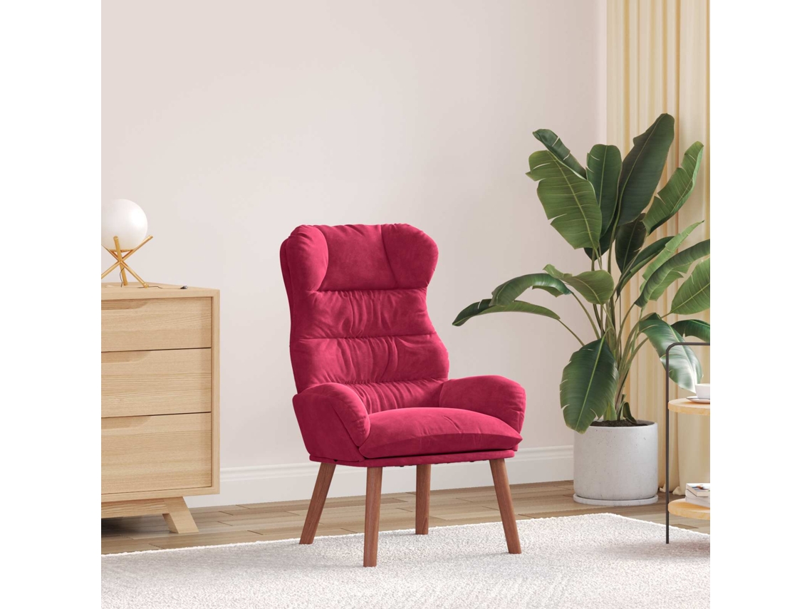 Vidaxl Poltrona Vinho Vermelho 69 X 74 X 93 Cm Veludo