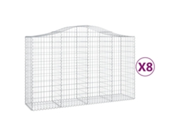 Gabion Basket, Gabion Baskets Vidaxl Prateado Ferro (200 X 50 X 120/140 Cm)