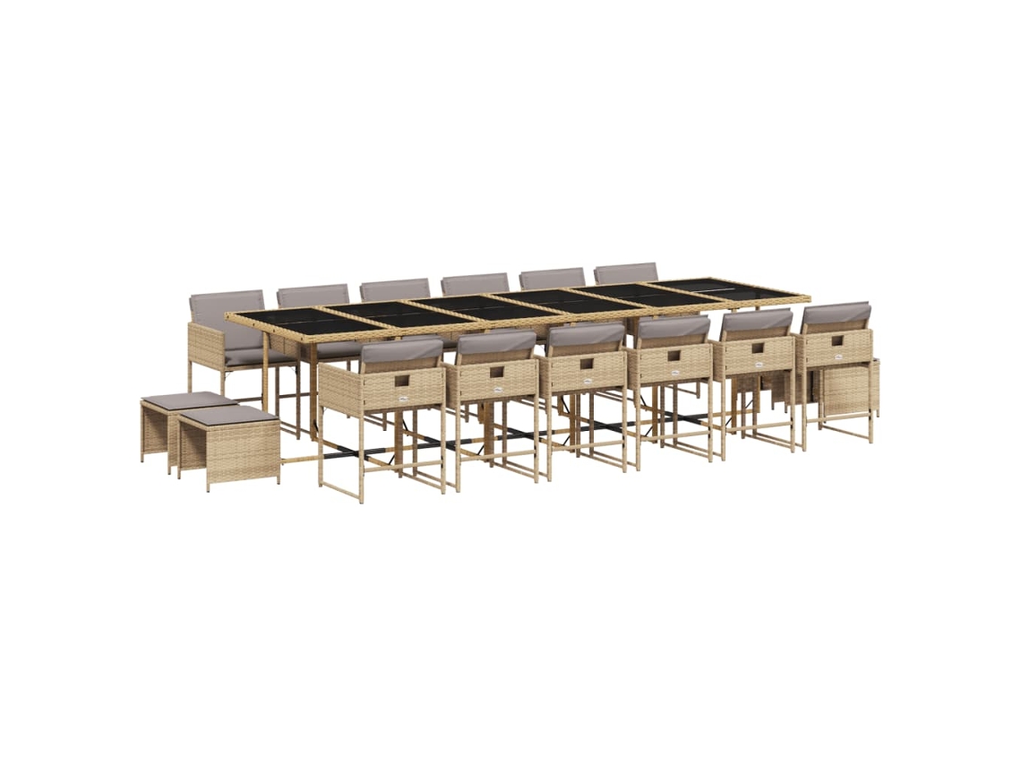 Garden Dining Set, Garden Dining Sets Vidaxl Bege Rattan / Vime (n/a)