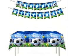Kit Decoração Festa Futebol Copa do Mundo: Toalha de Mesa + Bandeirinhas (15pcs), Ergonómico, Uso Diário STELASPLEN (137*274cm)