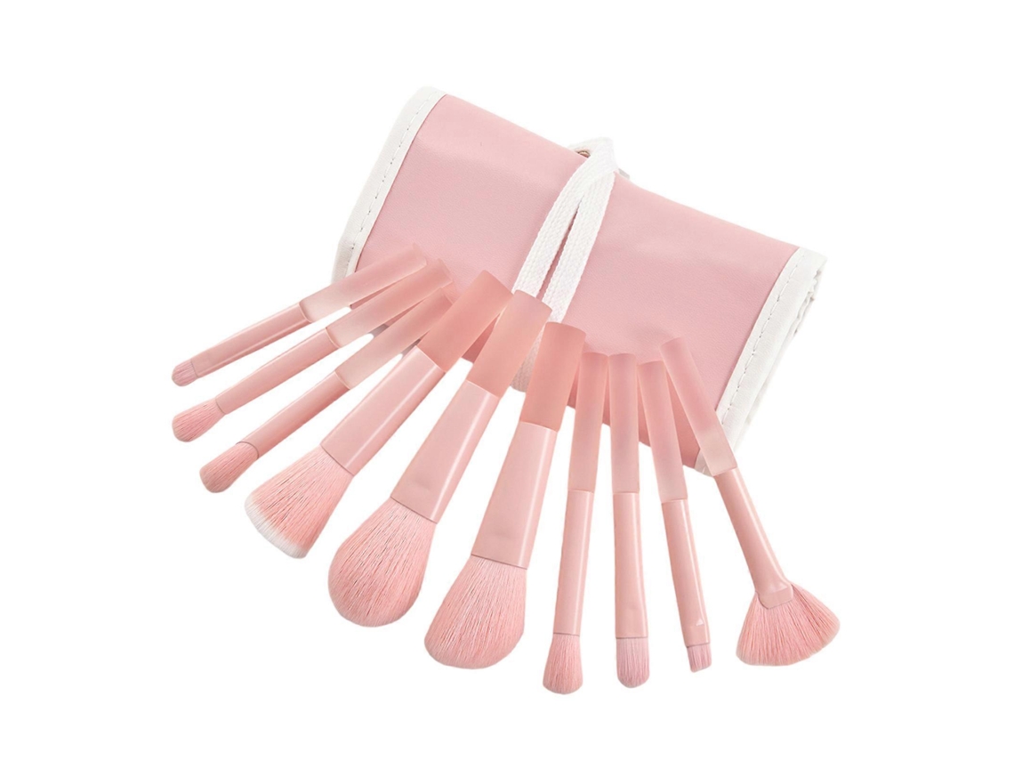 Conjunto De 10 Pincéis De Maquiagem Profissionais Para Viagem Com Bolsa Para Armazenamento De Sombra E Pó. Everley891