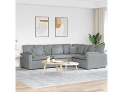 Vidaxl Sofá Modular Com Almofadas Tecido Cinzento-claro