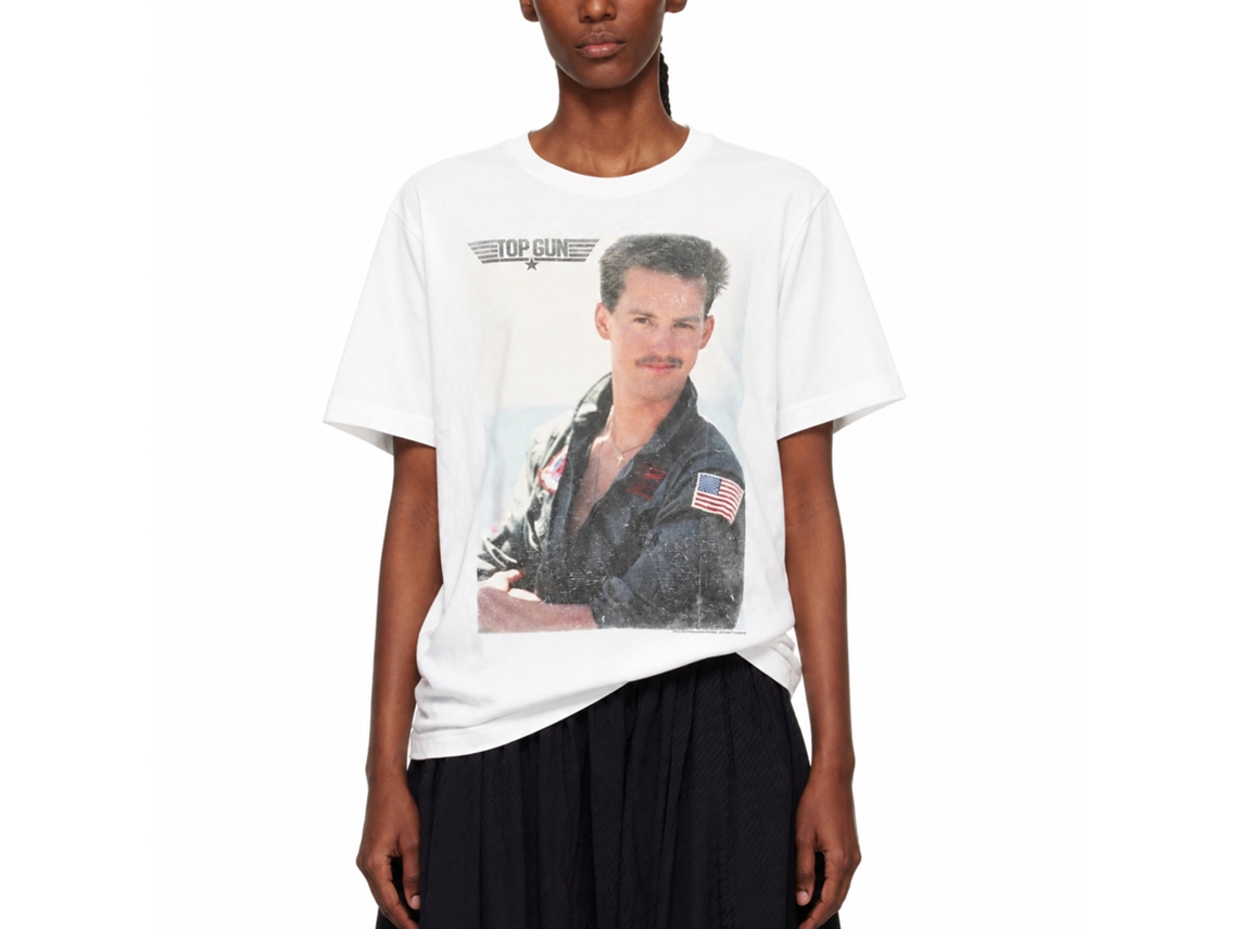 Rockinstone Top Gun Movie Goose Fade White Adult T-shirt Size:l