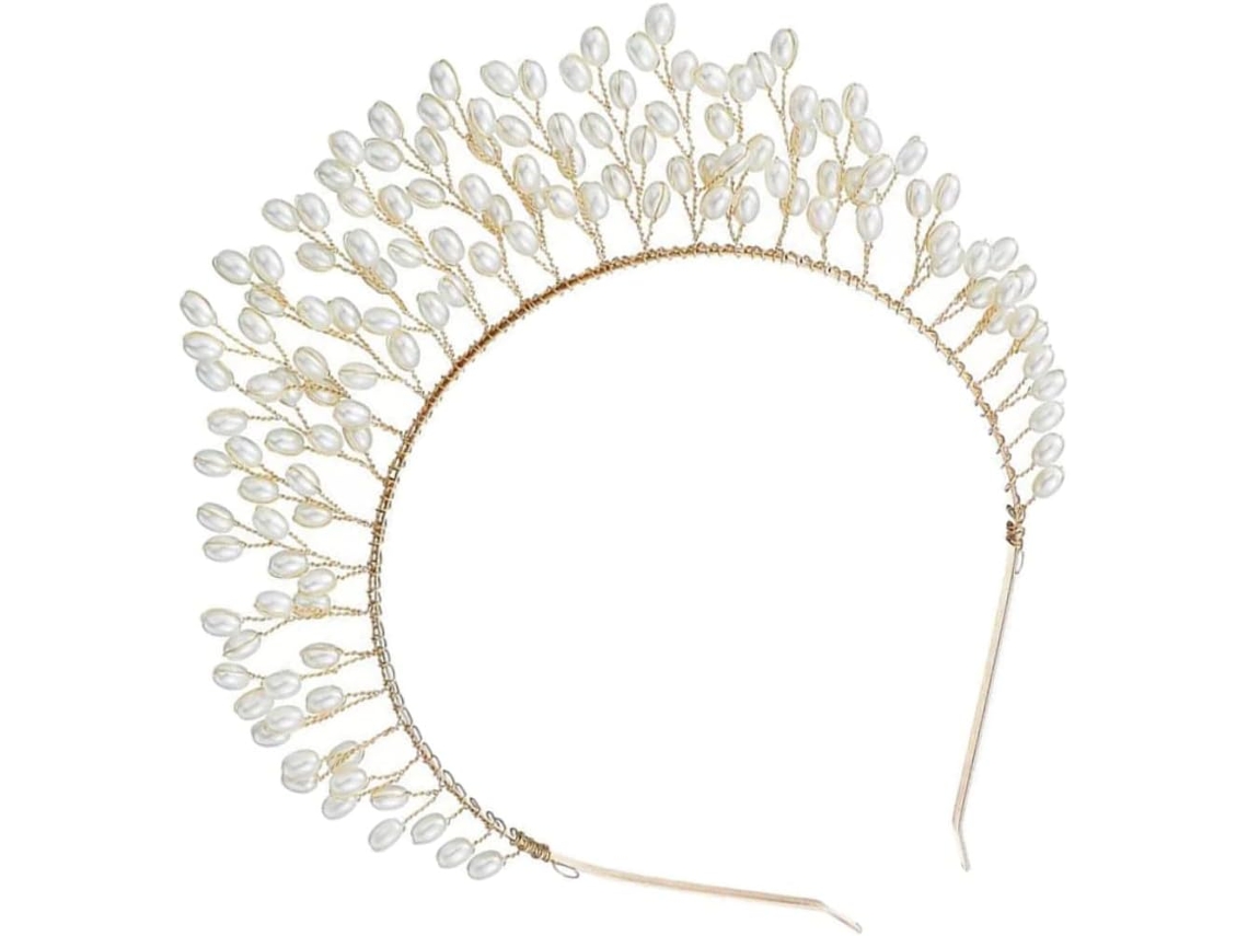 Coroa De Noiva Artificial, Tiara Exagerada, Adereço Fotográfico Para Festas E Eventos Especiais.