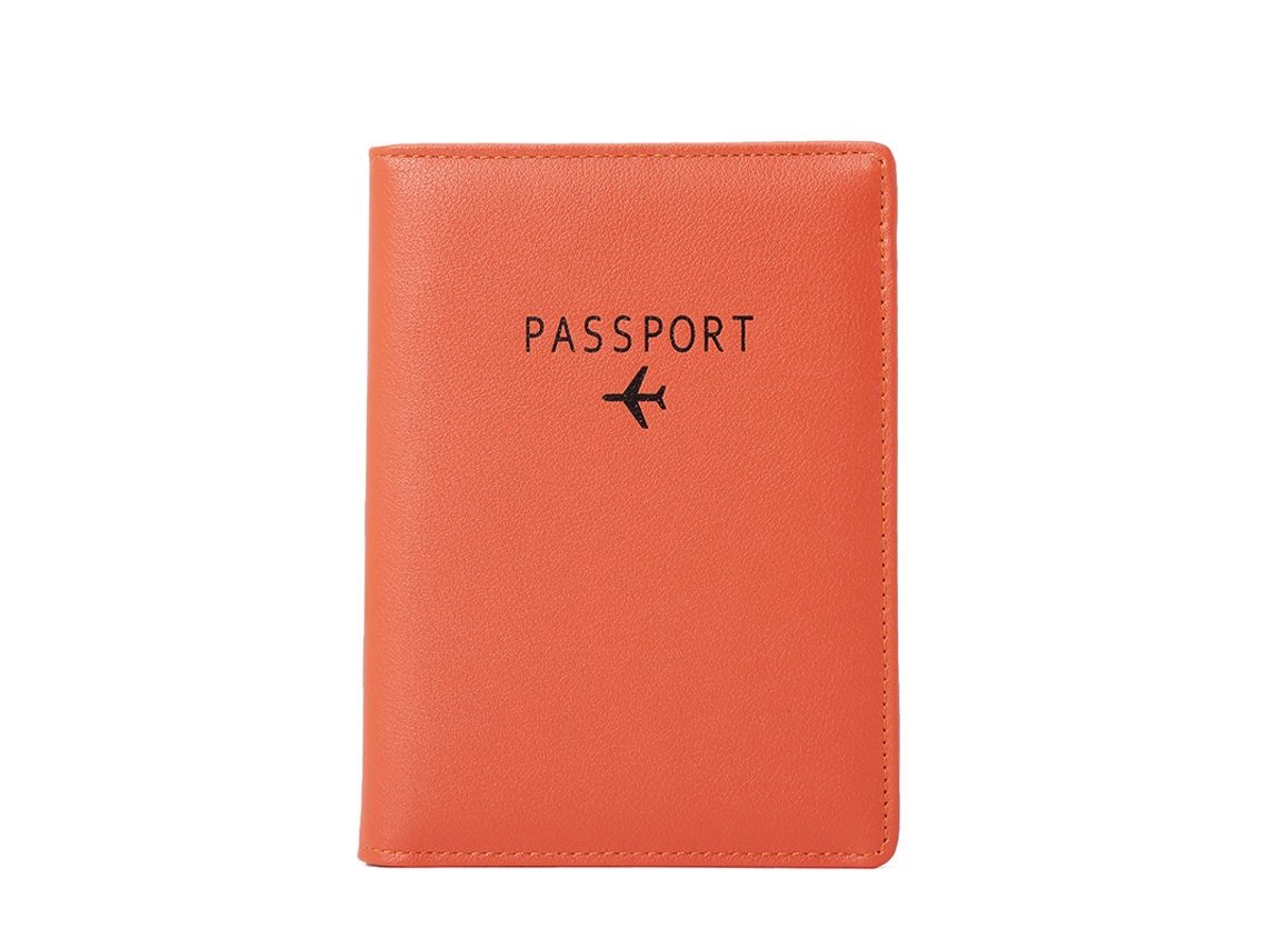Capa Para Passaporte Em Couro Com Proteção Rfid, Bolsa De Viagem, Capa Para Passaporte, Pasta Para Passaporte, Laranja