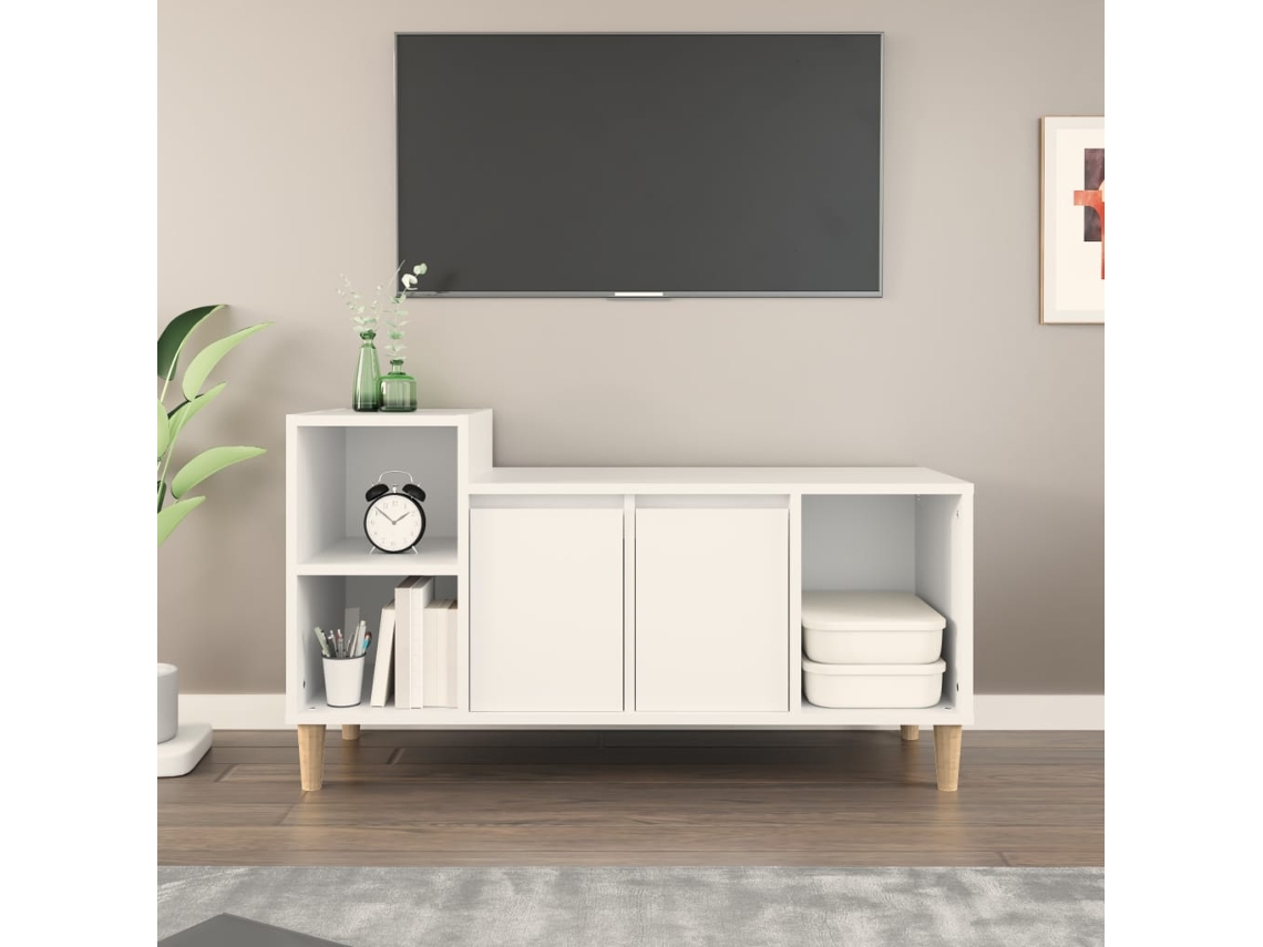 Móvel P/ Tv 100x35x55 Cm Madeira Processada Branco