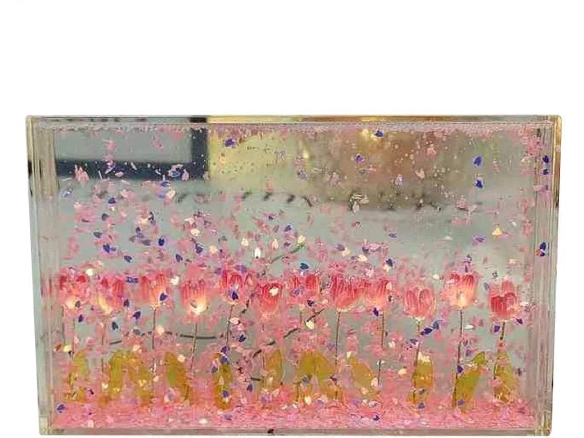 Suave Brilho Floral, Linda Iluminação Decorativa Com Pétalas Em Movimento