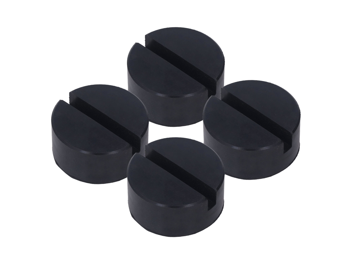 Conjunto de 4 peças de dispositivo de elevação de macaco de borracha com base ranhurada redonda, braçadeira de trilho de estrutura, protetor de soldagem