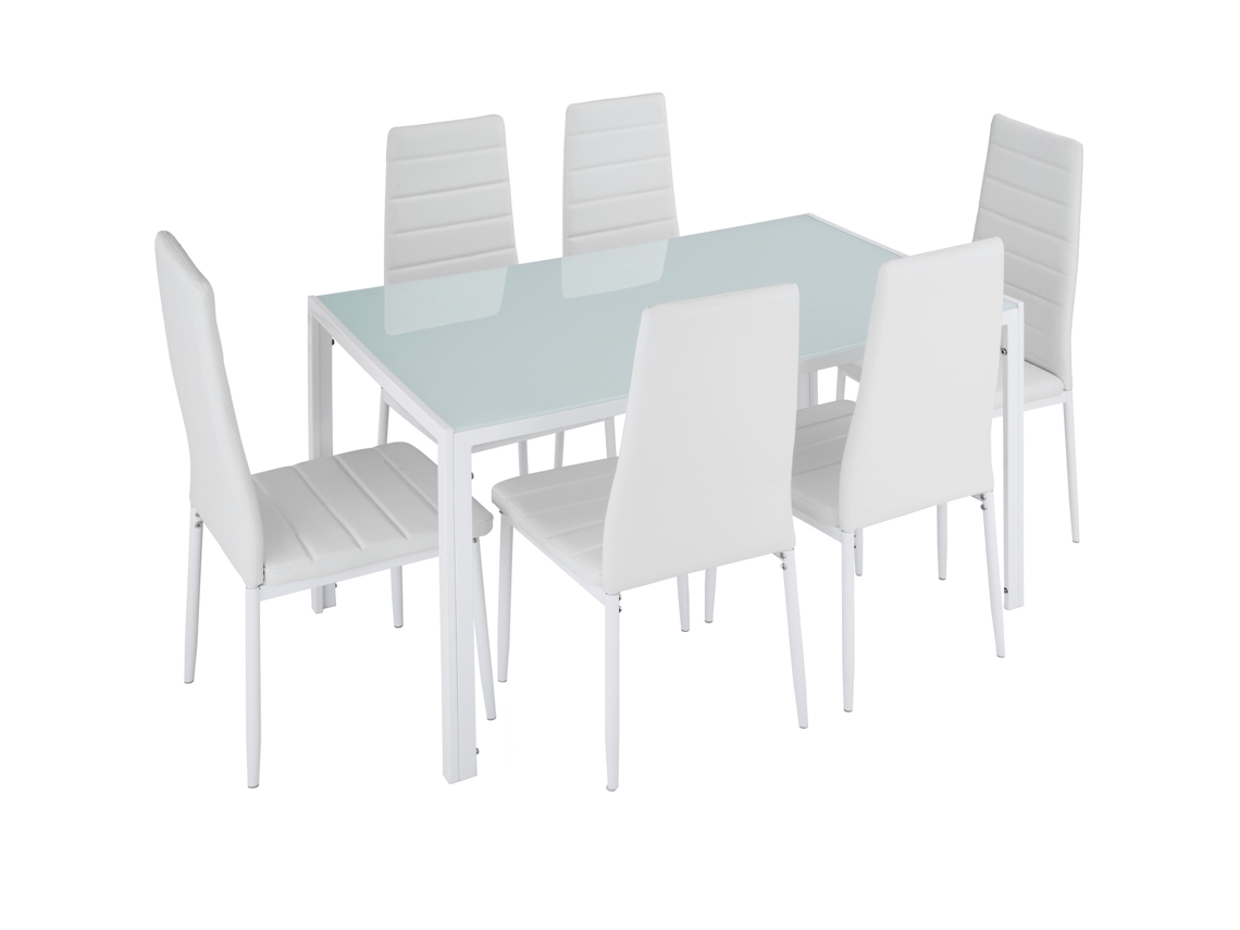 Conjunto TECTAKE de Mesa TECTAKE e 6 Cadeira TECTAKE de Jantar Brandenburg