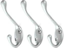 Ganchos De Parede, Conjunto Com Conjunto De 3 Ganchos Duplos De Metal Para Casacos