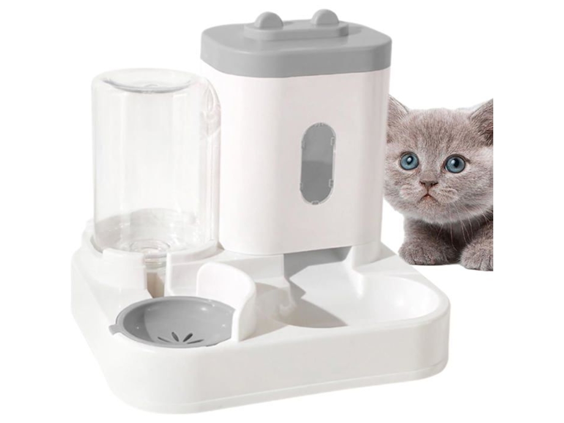 Alimentador Automático Destinado A Animais De Estimação, Handeiu, 2 Tigelas, 1l E 300ml, Destinado A Cães E Gatos