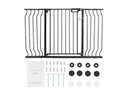 Portão De Segurança Ajustável Para Crianças E Animais, 749 1346 Mm, Altura 762 Mm, Preto, Sem Perfuração Tekmaquinas