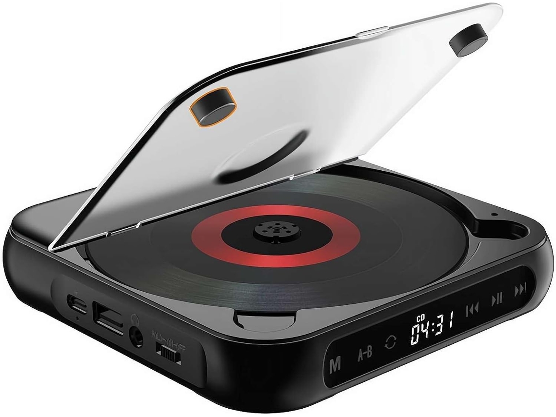 Leitor Cd Portátil Com Bluetooth, Alto-falantes 5.3, De De Mesa Retrô, De Recarregável Para Casa/carro