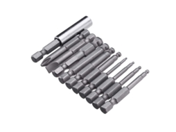 Conjunto de 11 Pontas Chave Fenda com Rolamento de Esferas 50 Mm, Encaixes H1.5/2/2.5/3/4/5/6/8 Ph2