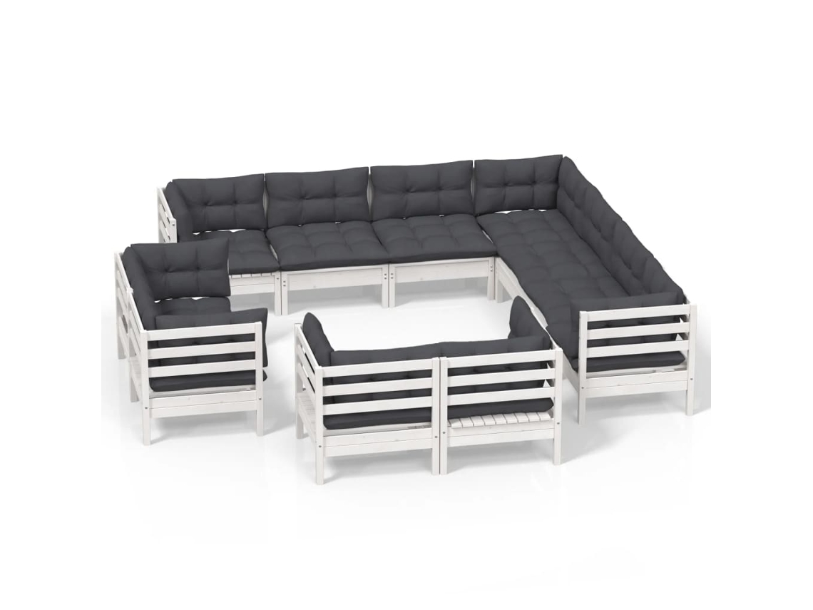 Garden Lounge Set, Garden Lounge Sets Vidaxl Branco Madeira De Pinho (n/a)