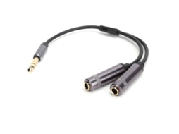Divisor de Cable Estéreo 1/4 de Pulgada Macho a Dos Hembras, para Amplificadores y Micrófonos | S/MARCA