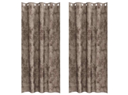 Conjunto 2 Cortinas De Veludo Vidaxl Castanho Veludo (245 X 140 Cm)
