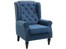 Poltrona Moderna em Madeira, 74x86x102 Cm, Azul | S/MARCA