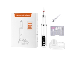 Conjunto Manicure/pedicure Chrui Lima Elétrica 15000rpm Remoção Pele Morta 6 Pontas (branco)