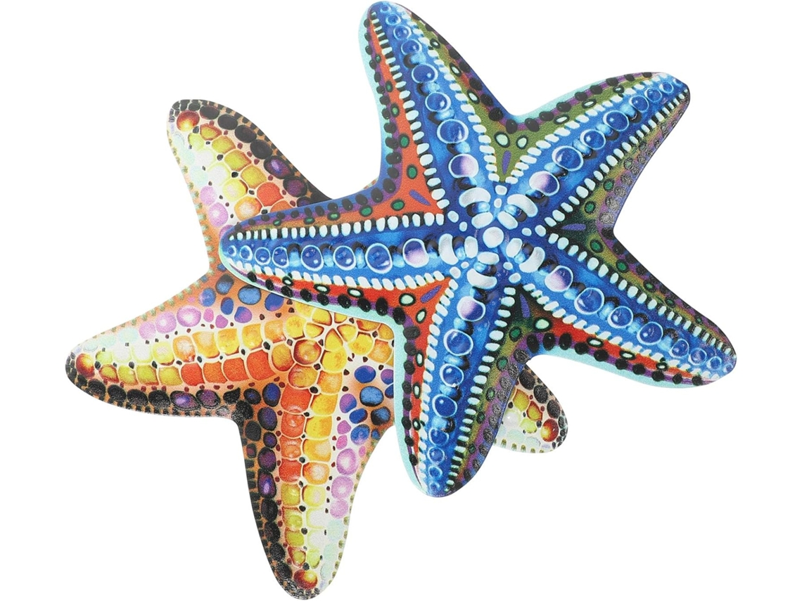 Conjunto 2 Estrelas Ferro Coloridas Pendurar Parede Decoração Exclusiva Ambientes Externos Ideal Festivais GOKOCO