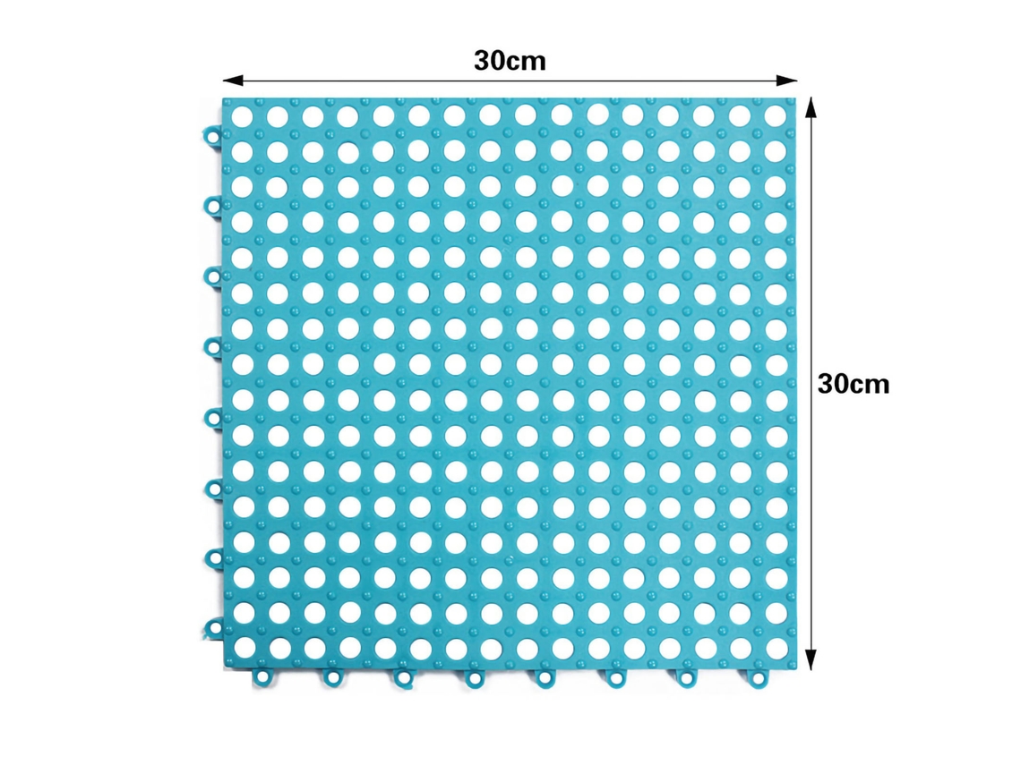 Tapete De Chuveiro Quadrado Antiaderente 2pcs Azul