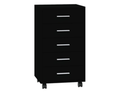 Drawer Cabinet, Drawer Cabinets Vidaxl Preto Madeira Processada (n/a)