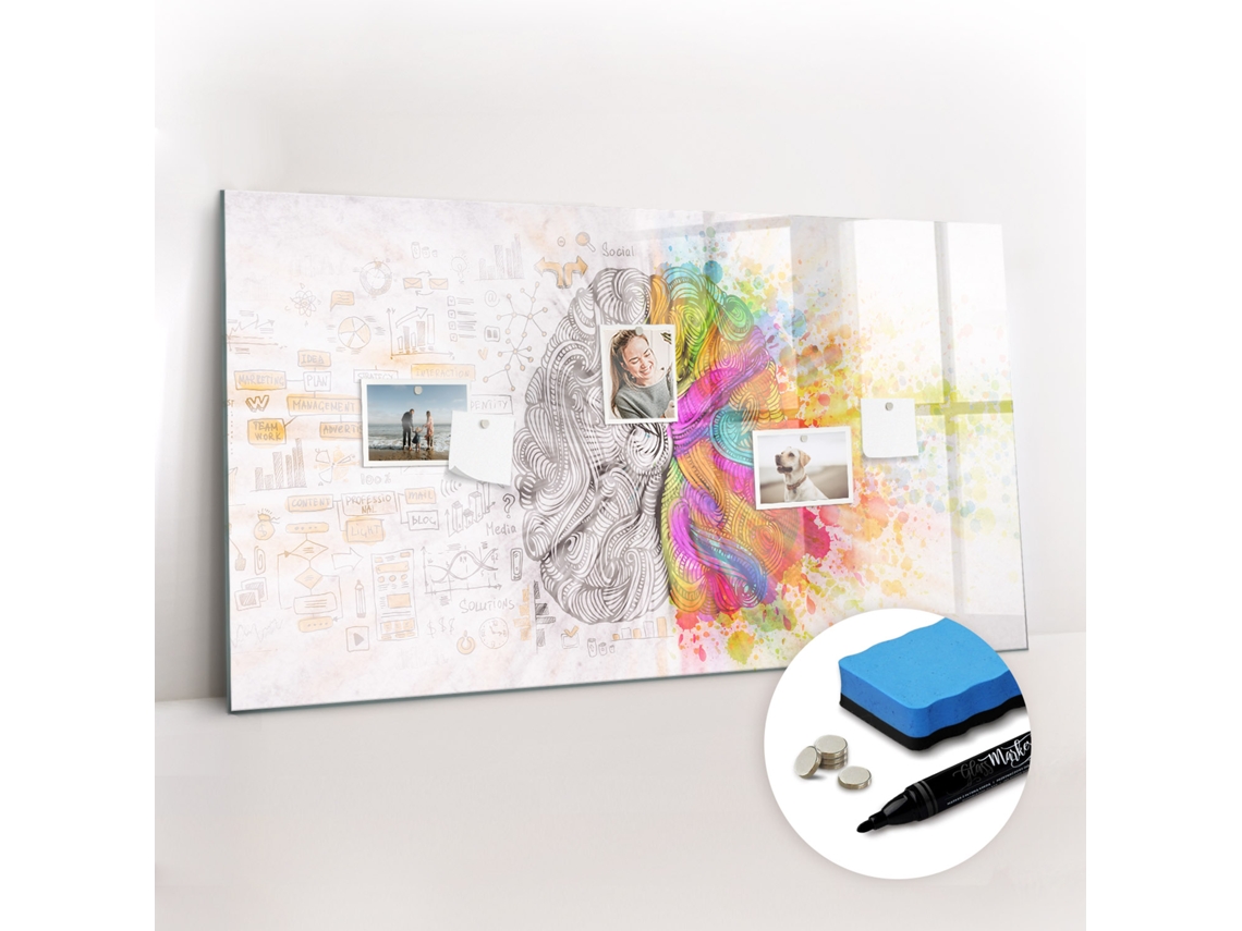 Quadro Magnético Decorativo Abstração Cerebral Para O Corredor Espelharte (120x60 Cm)