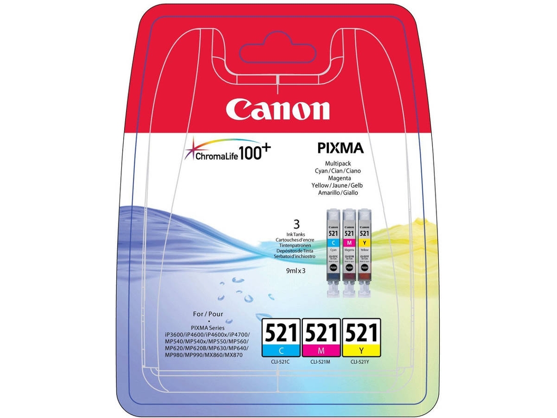 Tinteiro CANON 6509B013 Ciano, Magenta, Amarelo