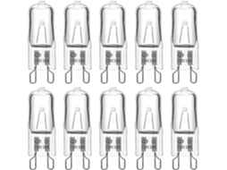 Rebe bombilla Halógena G9 28w 230v 370lm 2700k Branca Quente Regulável, 10 Unidades para Lâmpadas Pendentes, Lampadários, Apliques