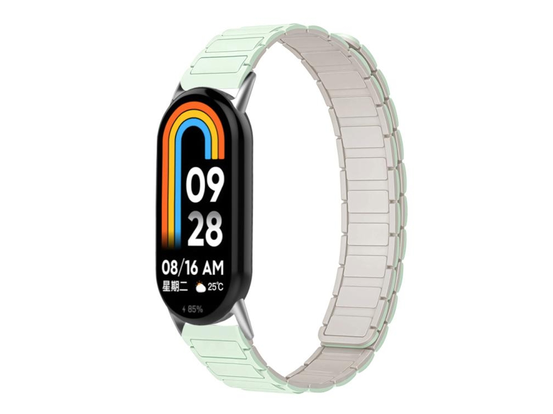 Bracelete para Xiaomi Smart Band 10/9/8 Silicone Magnético Formato de I Luz Das Estrelas Menta Clara XIAOMOYU