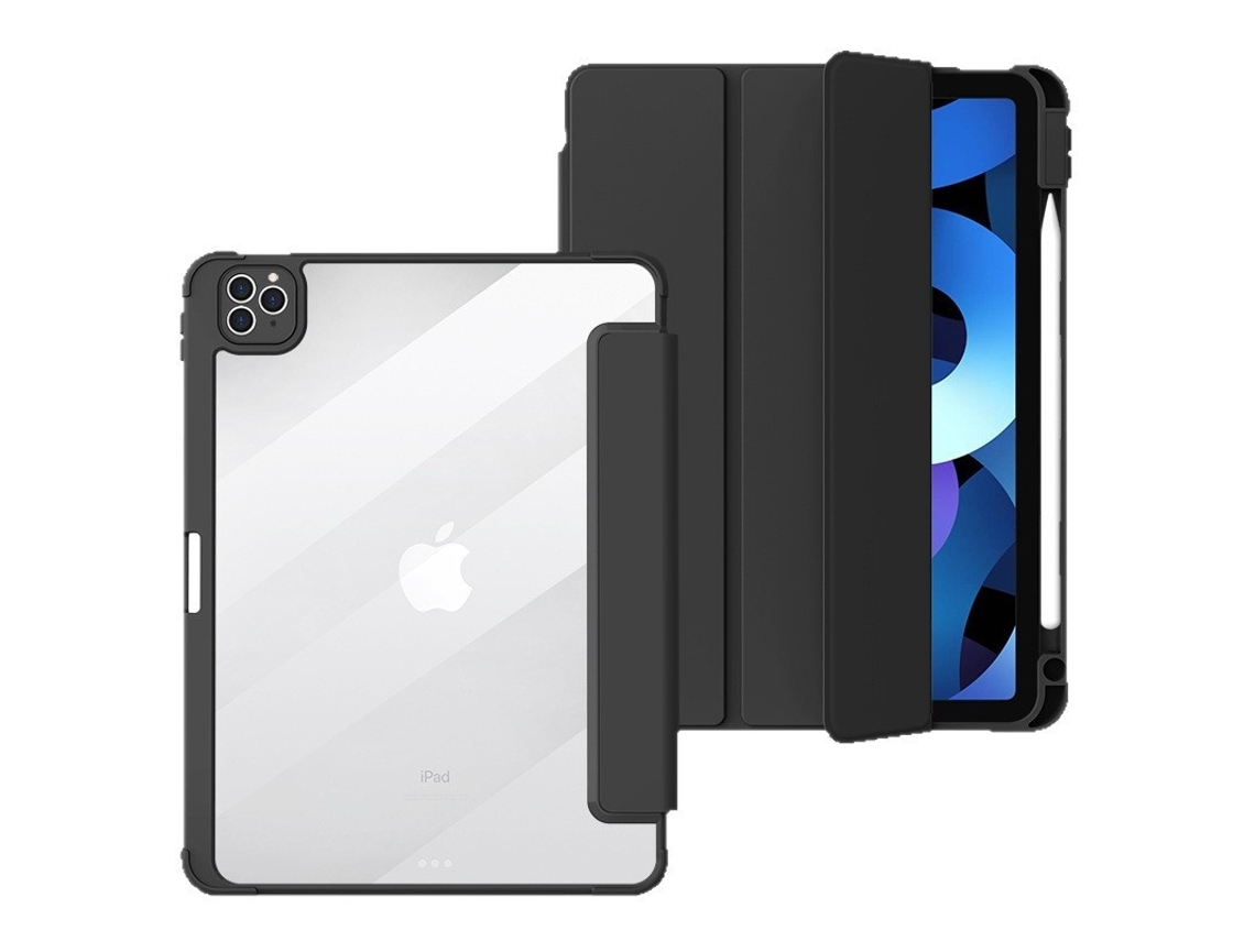 Capa Protetora Para Tablet Para Ipad Pro 2024 (11 Polegadas) Em Silicone E Tpu Cor Preto Com Proteção Contra Riscos Elysve