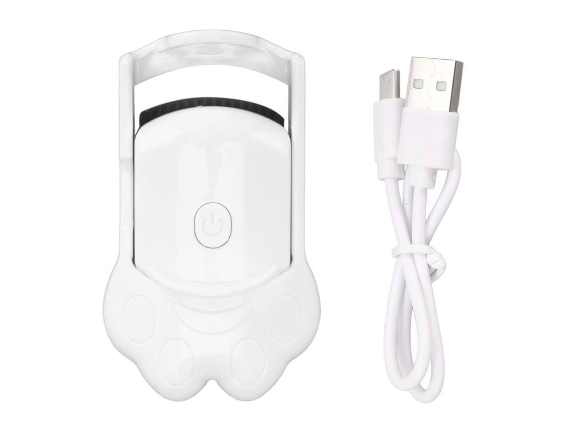 Curlador De Pestanas Elétrico Aquecido Recarregável Usb 2 Modos De Temperatura De Mão Branco
