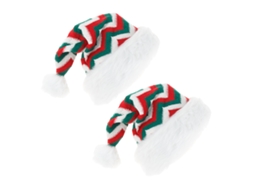 2 Chapéus de Papai Noel Vermelhos Fluffy para Adultos NEVEANCE