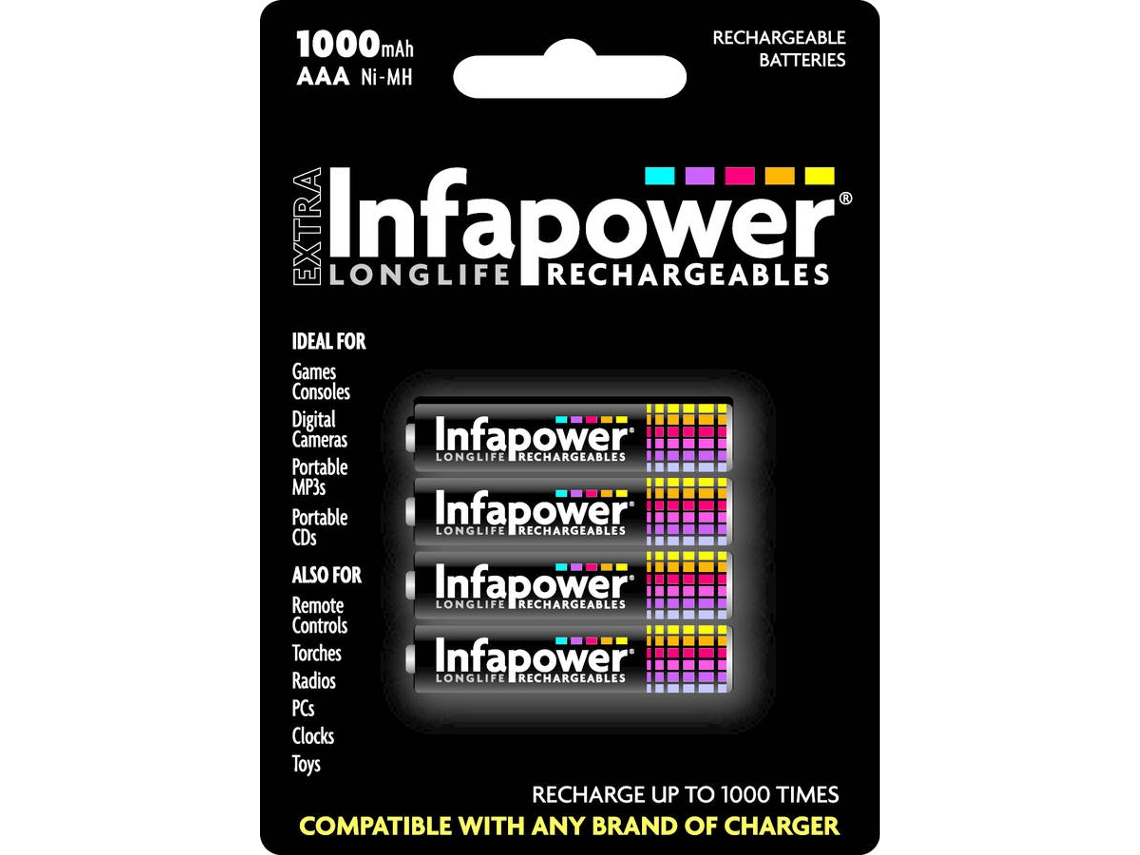 Pilhas INFAPOWER AAA 1000mAh