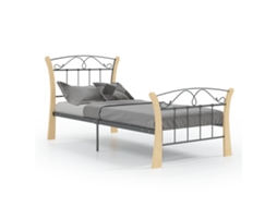 Estrutura De Cama Vidaxl Preto Metal (206x90x100 Cm)