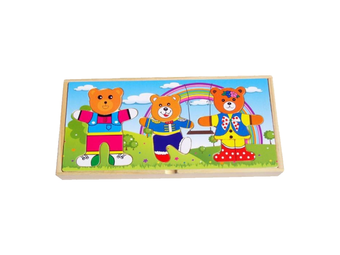 Ats juguetes Educatsivos Rompecabezas Osos Tres Vestir Puzzle para Bebés Niños