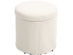 Puff Redondo em Veludo Cotelê Ø40x41cm S/MARCA