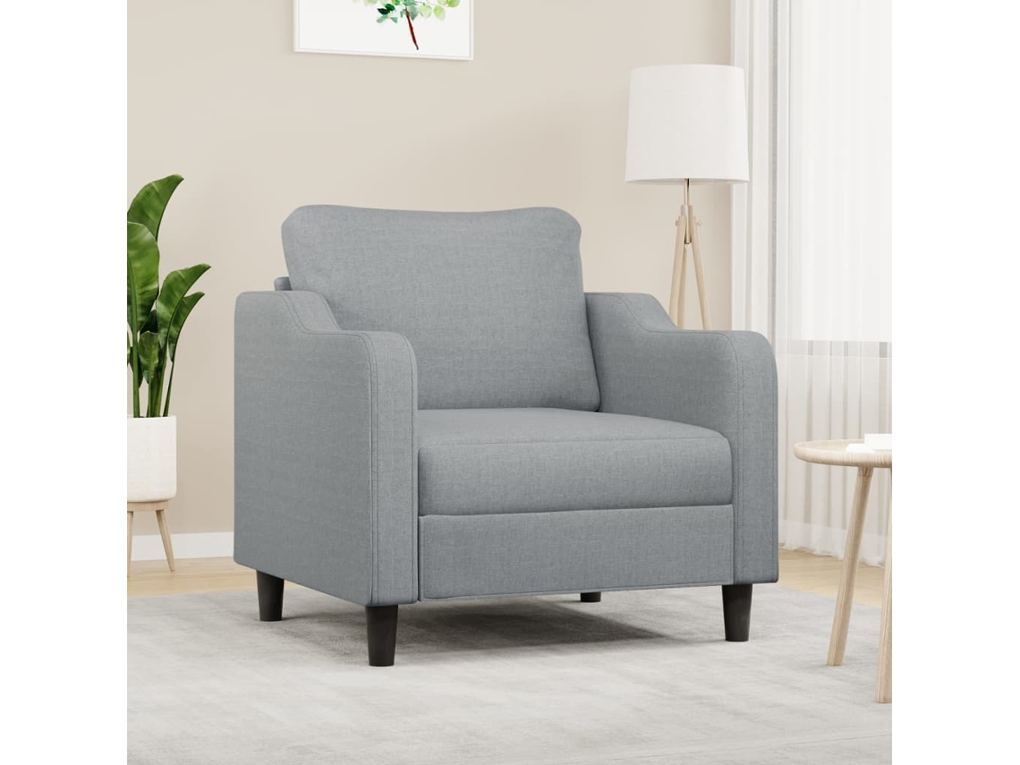 Vidaxl Poltrona Tecido 60 Cm Cinzento-claro