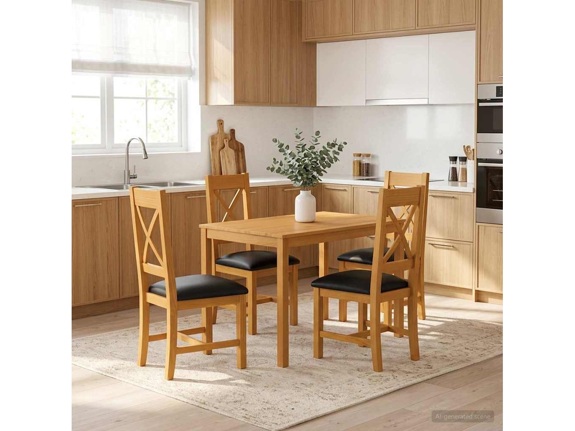 Vidaxl Conjunto De Sala De Jantar 5 Unid. Preto