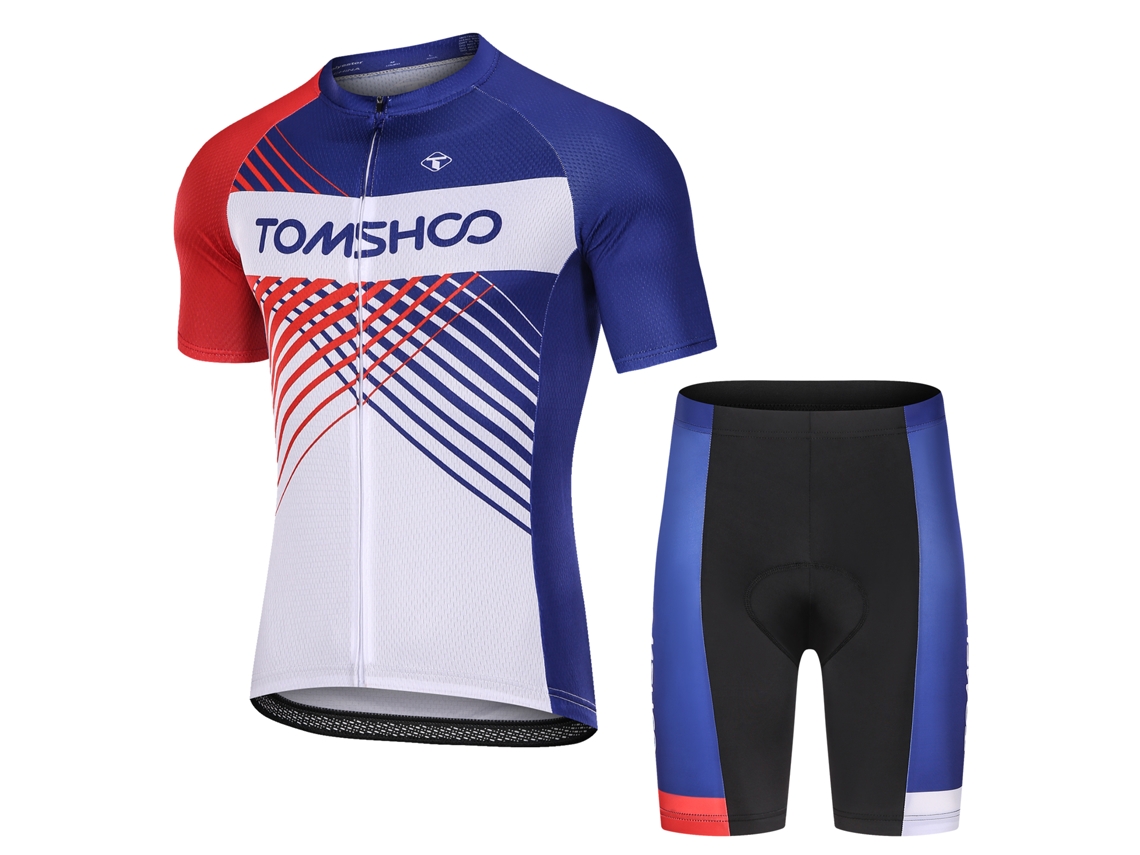 Roupas de ciclismo Tomshoo para Homens, jersey de secagem rápida e calções com bracelete para MTB