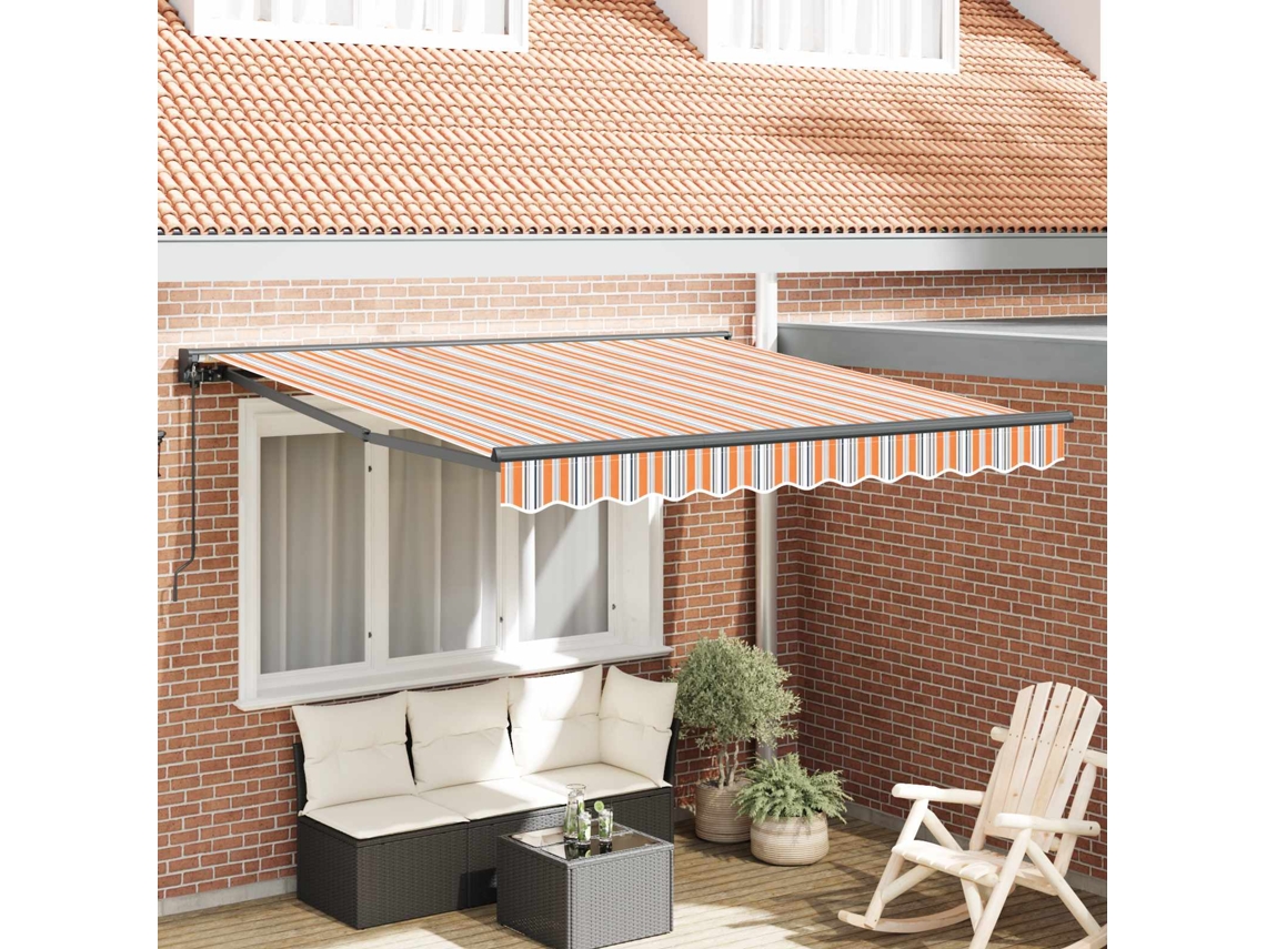 Vidaxl Estrutura De Toldo Azul E Laranja 300 X 250 Cm