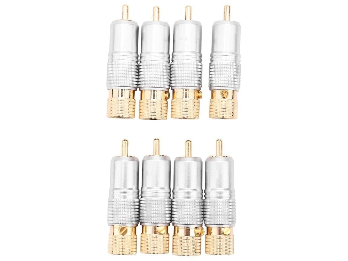 Conector Rca de 10 Mm Chapado em Ouro, Plug Sem Solda Fasst