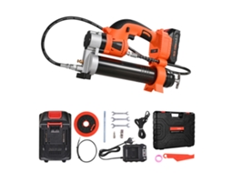 Pistola de Graxa Sem Fio com Luz Led, Mangueira 76,2 Cm, Estojo Transporte, Gatilhos Velocidade Variável Pressão Máxima 8000 Psi para Engraxar