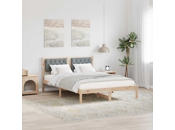 Vidaxl Estrutura da Cama com Cabeceira Cinzento claro 140 X 200 Cm