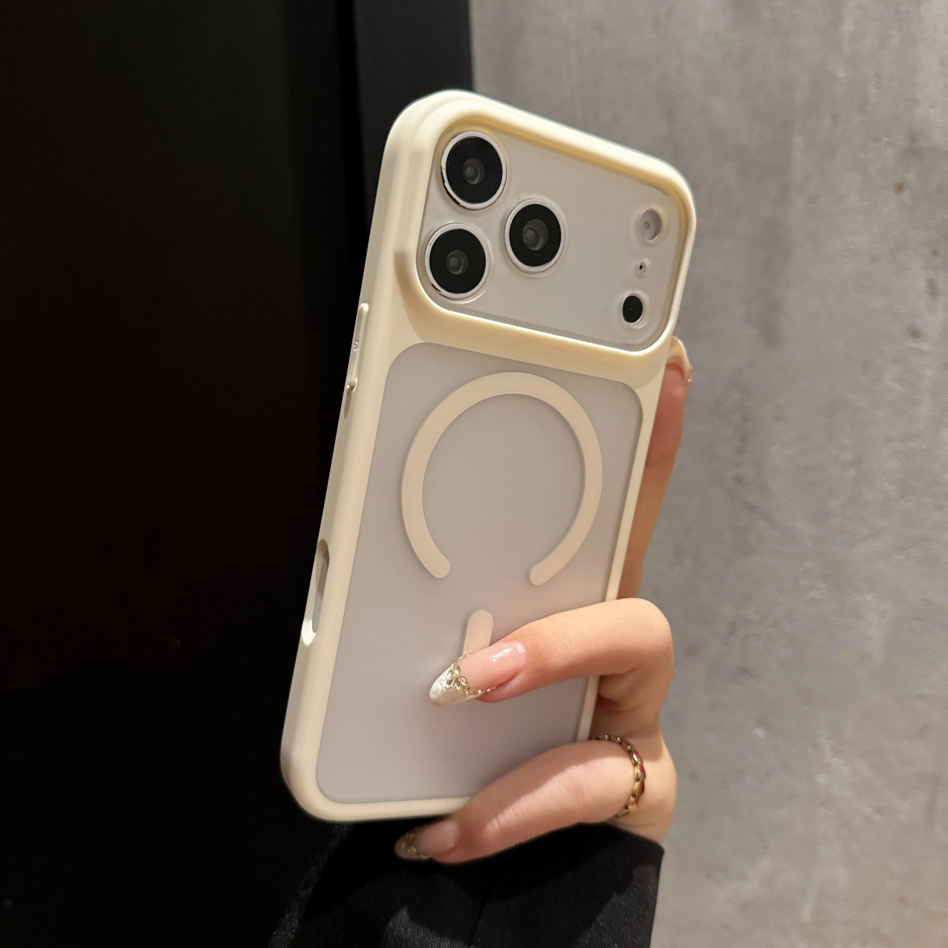 Capa Protetora Transparente Fosca Para Câmera (iphone 16 Branco) Com Moldura Macia À Prova De Choque.