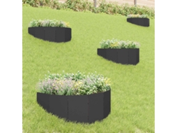 Vidaxl Acabamento Para Gramado 4 Unid. 100 X 45 Cm Aço Preto