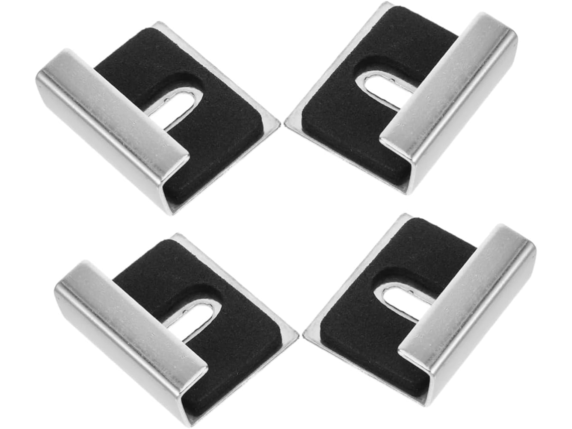 Conjunto 4 Clipes Metal Espelho Parafusos Reparo Espelhos Suportes Parede Reforçados Moldura Kit GOKOCO